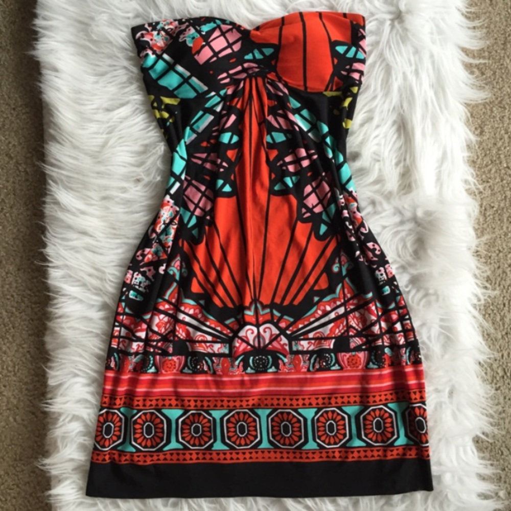🎉2x HP🎉multicolored strapless dress